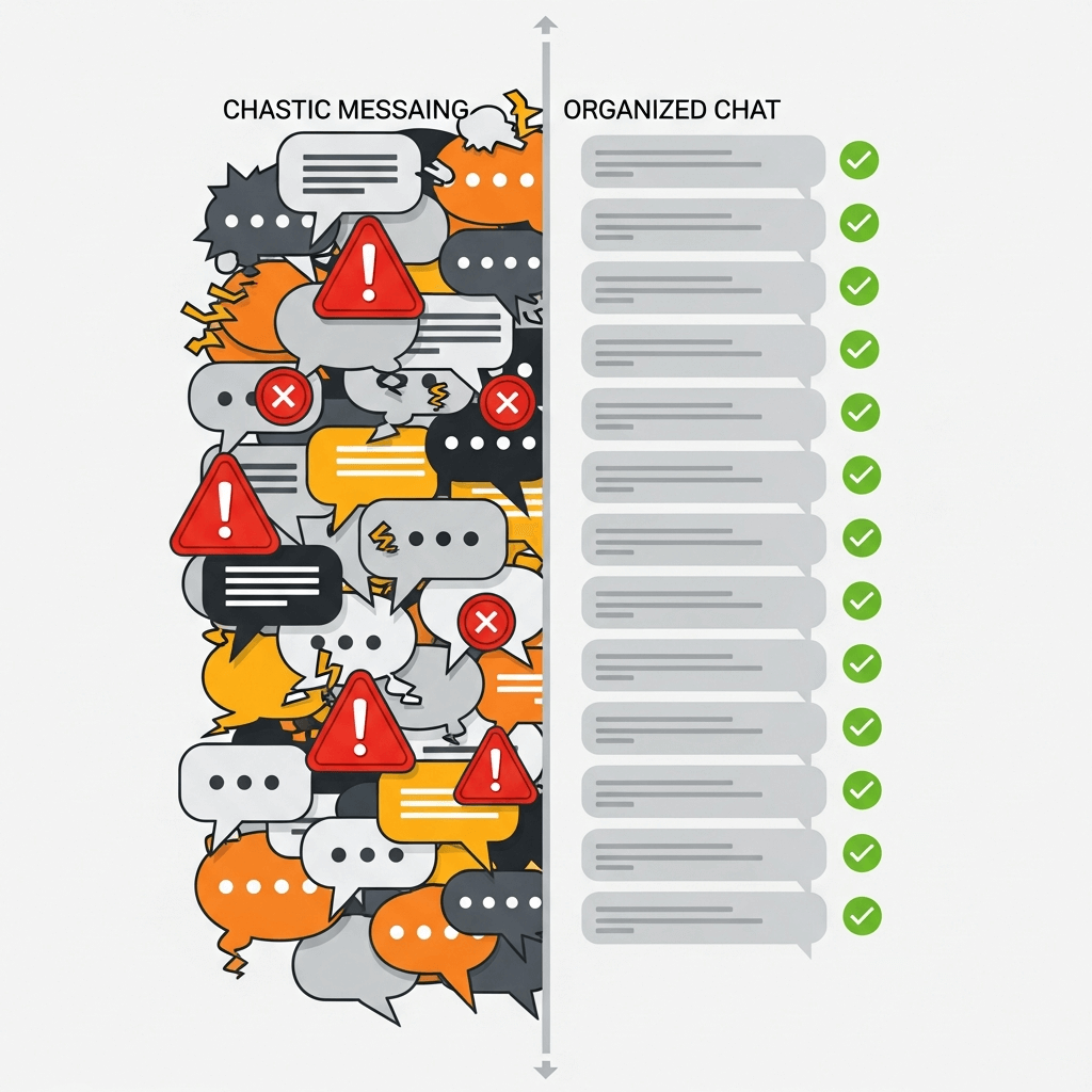 Chaotic WhatsApp vs Organized Chattree
